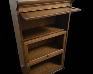 GlobeWernicke Style ThreeStack Barrister Bookcase with Leaded Glass second image