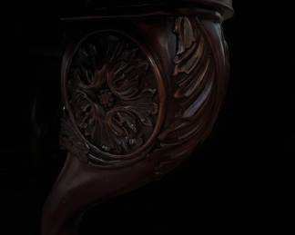 Ornate Carved Mahogany Ball and Claw Foot Side Table