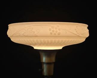 Art Deco Torchiere Floor Lamp with Onyx Base third image