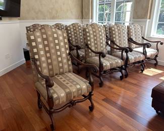 12 Upholstery Wood Dining Chairs $2000.00