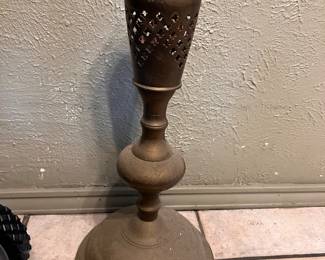 Vintage pierced brass candle holder or incense burner.