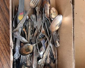 Vintage mismatched flatware - silverplated and stainless steel mix