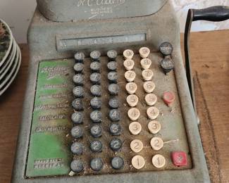 Vintage R.C. Allen combination cash register and adding business machine from 1930-1950s.
