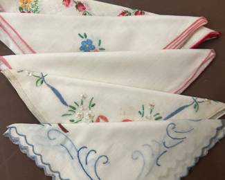 Embroidered handkerchiefs