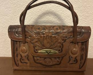 Leather handtooled purse