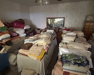 Linens overload. Some buy enough blankets, towels, sheets for the entire family during the holidays