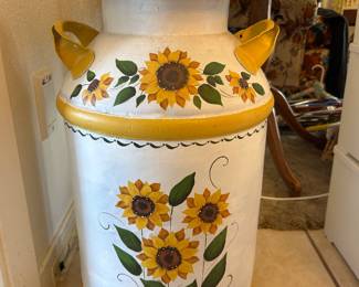Painted milk can