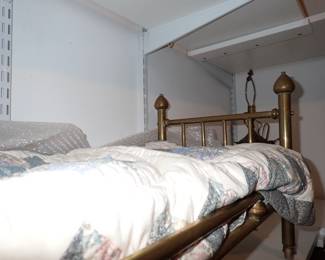 vintage large brass doll bed