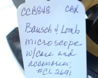BAUSCH & LOMB OPTICAL MICROSCOPE IN WOOD BOX