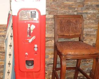 vintage 1950s red-and-white Vendo 44 Coca-Cola vending machine