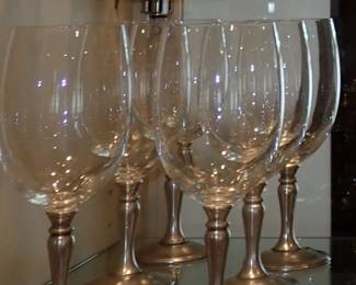 SILVER STEM WINE GLASSES