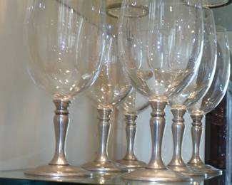 SILVER STEM WINE GLASSES