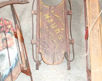 PAINTED SLED W/WOOD RUNGS