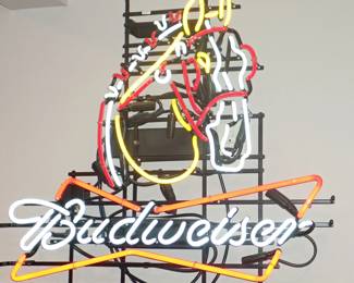 BUDWEISER NEON SIGN CLYDESDALE HEAD WORKS