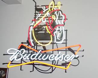 BUDWEISER NEON SIGN CLYDESDALE HEAD WORKS