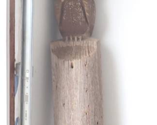 TALL WOOD W/CARVED OWL