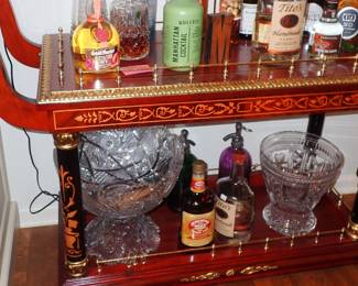 VERY ORNATE TEA CART.