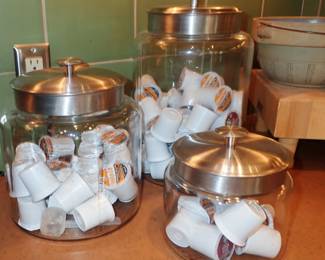 GLASS & SILVER CANISTER SET