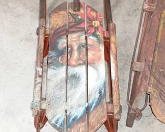 PAINTED VINTAGE SLED METAL RUNGS