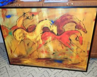 WALL ART stylized, galloping horses