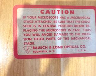 BAUSCH & LOMB OPTICAL MICROSCOPE IN WOOD BOX