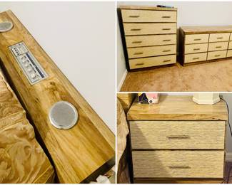Custom made in Miami during the 1980s. Bamboo Reed relief Laminate and Brass Bamboo handles. All original and in excellent condition.
