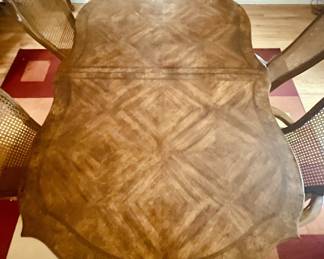 Detail Pic: Universal Dining table shown without leaf inserts Measures 42"x68" measures as shown 42"x68" or 80" or 92" (2) 12" inserts