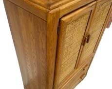 Detail pic: 1980s Vaughn of Virginia Solid Oak Width: 38", Height: 54" , Depth 18"