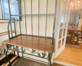 Vintage Bakers Rack with ivy leaf vine detail