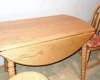 OAK DROP LEAF TABLE & CHAIRS