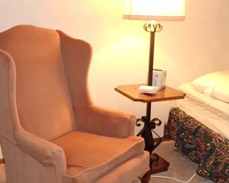 SIDE CHAIR - LAMP TABLE - QUEEN BED