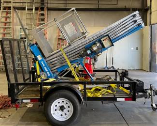 Utility Trailer with Genie AWP 40S Vertical Mast Lift