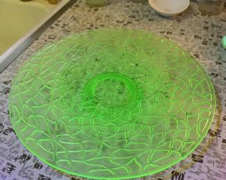 Uranium glass serving tray