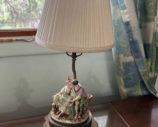 Vintage Porcelain Figurine Table Lamp