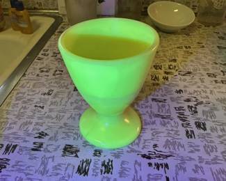 Uranium glass goblet