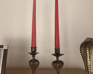 Brass cobra candle holders