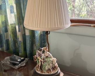 Vintage Porcelain Figurine Table Lamp