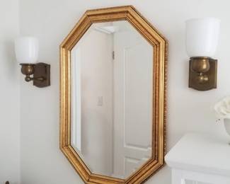 Mirror; vanity lights