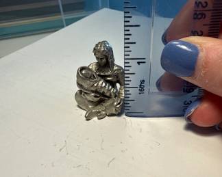 pewter woman and baby