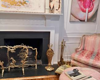 Art, Fireplace Screens, Louis XV Bergeres-Style Chairs & Ottoman