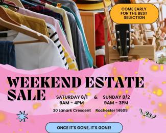 Pink and Brown Modern Weekend Garage Sale Facebook Post Facebook Post