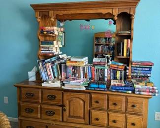 Bedroom Furniture - Dresser of Drawers and Loaded with all kinds of genre of Books
