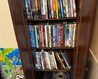 Book shelf and DVDs