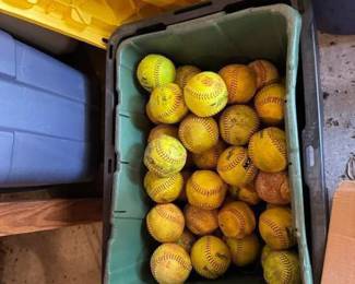 A tub of Softballs
