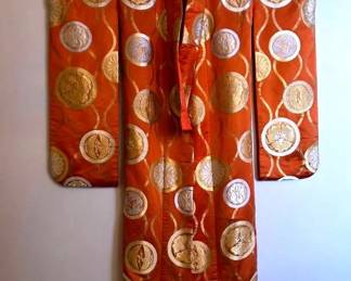 Rust Silk Kimono 74 Inches tall