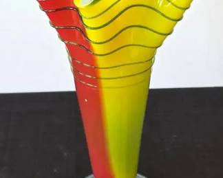 Colorful Fluted Blown Glass