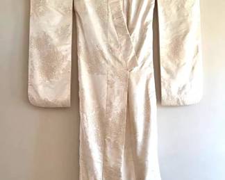 White Silk Kimono 74 In Tall