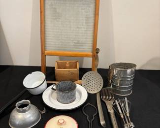 Antique Washboard Kitchen Implements