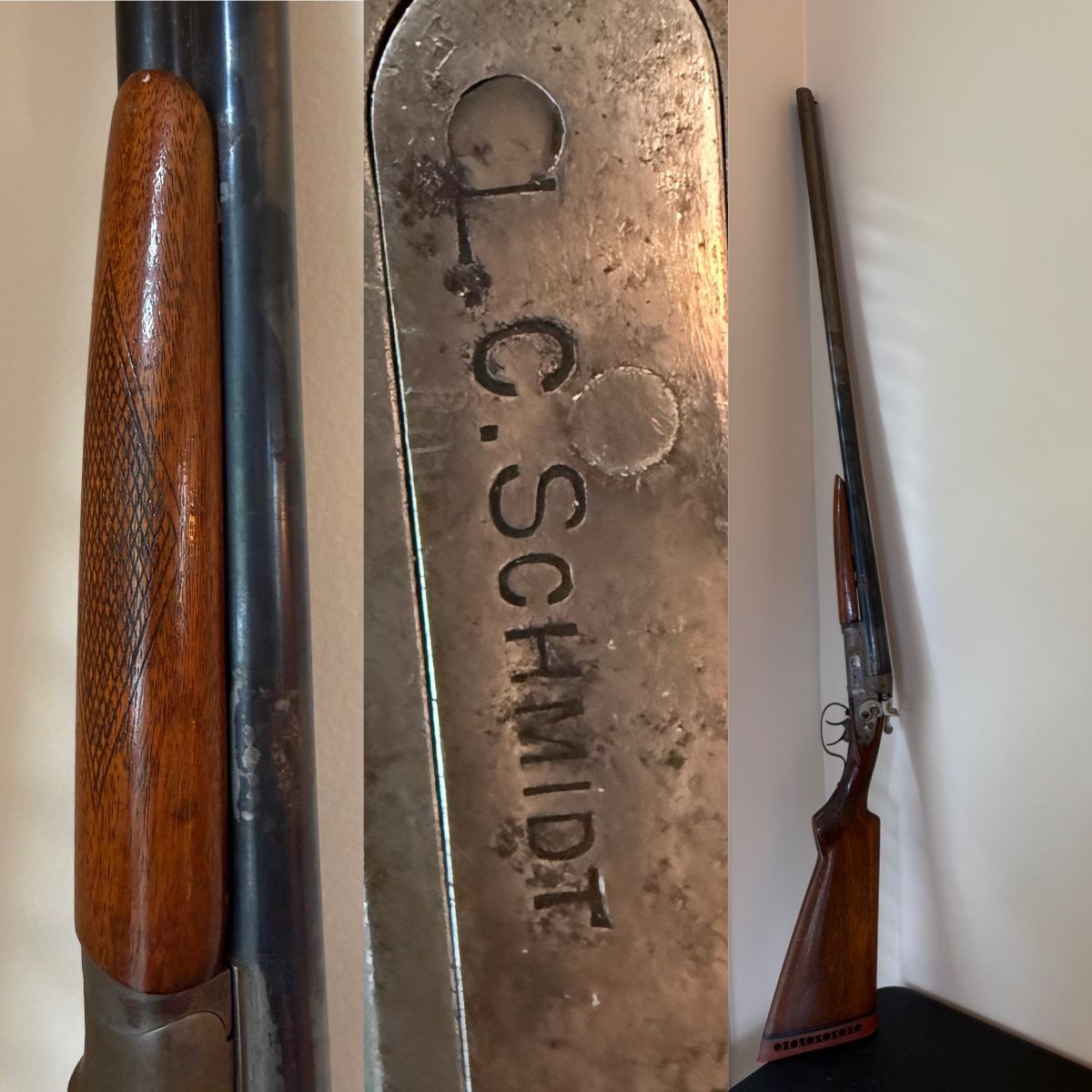 Antique Double Barrel Shotgun C. Schmidt