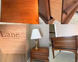 Set of 2 -Mid-Century Modern Lane Rhythm Walnut Nightstands